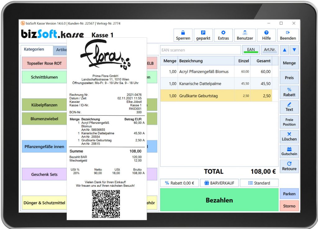 Die beliebte Registrierkasse für Kosmetikstudios
